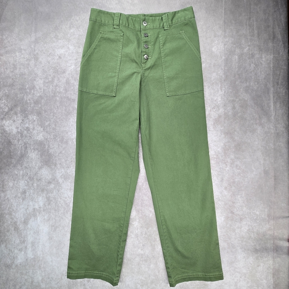 Columbia Green Cotton Blend Button Fly Pants - Picture 2 of 12